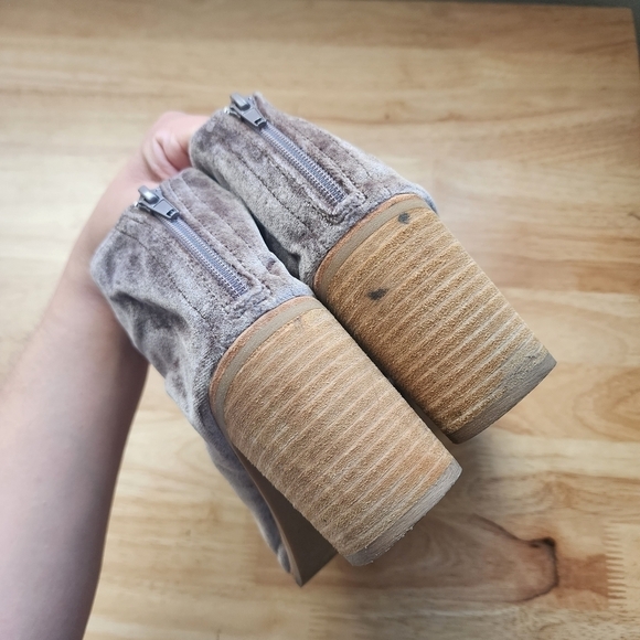 Jeffrey Campbell Velvet Taupe Lace Up Block Heel Sandal Strappy Festival Boho 9 - Picture 8 of 10